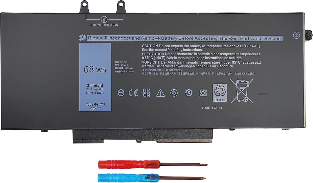 4GVMP 1V1XF Laptop Battery for Dell Latitude 5400 5500 Latitude E5400 E5500 5410 5510 Precision 3540 3550 Inspiron 7590 2-in-1 7591 2-in-1 7791 2-in-1 P84F P84F001 P42E NO MC506 MC505 MC507 661-5736