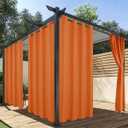 HolidayIdeas Outdoor Curtains for Patio Waterproof, 4 Panels - 54 x 84 Inch - Privacy Protection & Light Filtering Curtains Grommet Outside Curtains for Porch, Gazebo, Pergola (Mecca Orange)