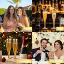 Goodluck 36 Pack 6.5 oz Plastic Gold Glitter Champagne Flutes with Gold Rim, Disposable Champagne Toasting Glasses for Wedding, Engagement, Party, Mimosa Bar