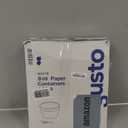 GUSTO [8 oz. - 50 Count White Paper Food Containers with Vented Lids - To Go Hot Soup Bowls, Disposable Ice Cream Cups, Ideal for Hot and Cold Foods - (Formerly Comfy Package)