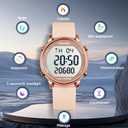 TIMEURE Pedometer Watch for Women, Step Counter for Walking No App/Phone Required Step Counter, Waterproof Fitness Calorie Tracker, Distance Tracking, Alarm, Large Digital Display Watch, TU-2509