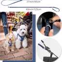 Puppytie No Pull Dog Harness with Multifunction Dog Leash,Soft Adjustable No Choke Escape Proof Pet Harness Vest for Medium Dogs,Glossy Sapphire Blue,M (M(16.5-31lb)