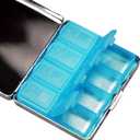 Cute Travel Pill Box Organizer with 8 Compartments - Compact and Fashionable Pill Case with Mirror - Ideal for Medications (Happy Piglet)