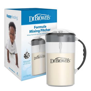 Dr. Brown's Baby Formula Mixing Pitcher with Adjustable Stopper, Locking Lid & No Drip Spout, Black, BPA Free, 36oz, 1 Pack