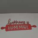 Funrous Kitchen Wall Art Decor Happiness Is Homemade Metal Sign Rustic Farmhouse Kitchen Decor Hanging Decorative Signs and Plaques for Home Dining Garden Room 13.8 x 6.3 Inch(Vintage Red)