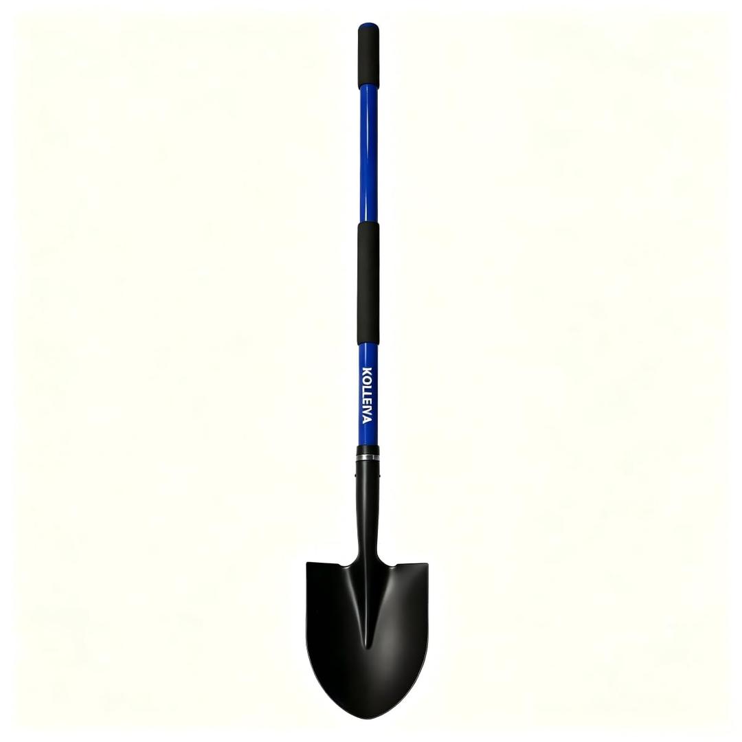 KOLEIYA Shovel,Shovels for Digging Heavy Duty with Fiberglass Handle,Spade Shovel for Gardening Trenching Planting Transferring,57 inches,Blue