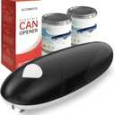 ROLWAY Can Opener, Easy Control Electric Can Opener with Non-Slip Design, Safe and Efficient Can Opener for Seniors, Smooth Edge, Hands Free for Home or Travel, Black