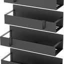 HuggieGems 4 Pack Magnetic Spice Storage Rack Organizer for Refrigerator and Oven, Black Fridge Organizers and Storage