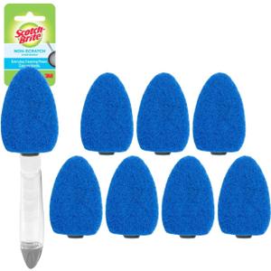 Scotch-Brite Non-Scratch Dishwand Kit, 1 Dish Wand & 7 Sponge Refills, Keep Hands Out of the Mess, Removes Stuck-on Food, Best for Nonstick Pots and Pans, Glass, & Tubs, Fits all Scotch Brite Refills (1 Count (Pack of 1))
