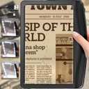 5X Rechargeable Magnifying Glass for Reading, Large Bright LED Lighted Full Page Magnifier, Lightweight Rectangular Handheld Magnifier with Light for Reading Small Prints for Seniors, Black