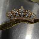 Golden Crystal Crown Headband for Little Girls - Baby Tiara, Princess Tiara, Birthday Crown - Elastic Hair Band for Photography, Parties & Gifts