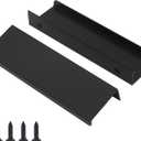 10 Pack Black Finger Pulls for Cabinets 76mm/3inch Hole Centers, Modern Edge Pulls Kitchen Cabinet Handles Drawer Tabs Pull Hardware Aluminum