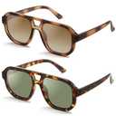 livho Trendy Polarized Square Aviator Sunglasses Women Men Square Eyewear Frame, Retro Sun Glasses for Women Men 2025 Shades