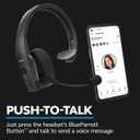 BlueParrott B450-XT Mono Bluetooth Wireless Headphones 96% Noise Canceling Over Head Trucker Headset with Mic, All Day Comfort Padded Headband, Extended Wireless Range, 24 hrs. Talk Time, Black