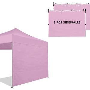 Canopy Tent Sidewalls for 1010 Pop Up Canopy, 3 Pack Instant Canopy Sunwall, Waterproof and UV Protection Canopy Shade Wall, Straight Leg Canopy Sidewalls 3 PCS Only (LightPink)