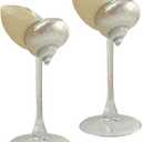 LYFJMUS 2 Pcs Seashell Wine Glasses Wedding Wine Glasses Conch Cup Martini Cocktail Glass Cup for Birthday Wedding Beach Bridesmaids Anniversary Party