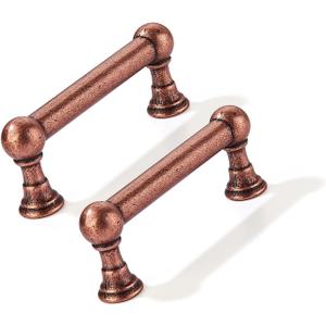 10 Pack 3 Inch Solid Kitchen Cabinet Handles Antique Copper Heavy Duty Cabinet Pulls Drawer Pulls Cabinet Hardware Kitchen Handles for Cabinets Cupboard Handles