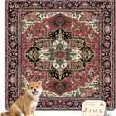 nunubaby Washable Pee Pads for Dogs, Stylish, Non-Slip and Leak-Proof Pee Pads. Reusable Potty Pads for Dogs for Crates and Floors.(Red/Rect, 48" x48" ) (48x48 Inch (Pack of 2)