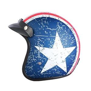 GJH 3/4 Open Face Motorcycle Helmets Collection - Vintage and Modern Designs DOT Approved for Men and Women Ideal for Bobber Scooter ATV Cruiser(M/L/XL)