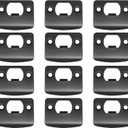 EATAKWARD 12 PCS Stainless Steel Deadbolt Covers Door Reinforcement Kit, Door Strike Plate, Black Deadbolt Strike Plate for Residential and Commercial Use (Rounded Corners)