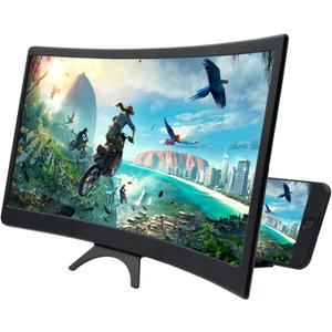 12 Inch 3D Curved HD Phone Screen Amplifier Foldable Phone Holder Suit for All Smartphones
