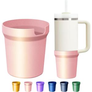 NBOOCUP Silicone Boot for Stanley Cup 40/30 oz, Bottom Protector Compatible with Stanley H2.0 & Quencher Adventure Tumbler, Anti-Slip Protective Cover for Stanley Cup Accessories (Metal Light Pink)