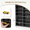 Toy Car Storage Display Case, 72 Slots Model Car Display Shelf for 1/64 Scale Toy Cars, Wall Mount Organizer Rack for Diecast Models (Black)