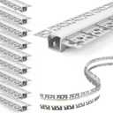 TONGMO 10 Pack Flexible Plaster in LED Channel, 3.3 FT Each Bendable Curved Recessed Drywall Aluminum LED Channel with White Diffuser for 12mm LED Strips, 30 End Caps Included