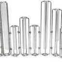 Two's Company Silver Lavoisier Set of 3 Hinged Flower Vases with Antiqued Silver Leaf Finish - Metal/Glass, MIN106-S