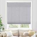 UNISHADES Light Filtering Cordless Roman Shades for Indoor Windows & French Doors, 34 1/4" W × 60" H - Light Filtering - Grey