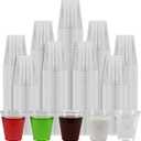 1/1.5oz 200pcs Mini Plastic Shot Glasses Hard Clear Cups Disposable Party Cups, sauces Cups, for Samples Tasting, Restaurants, Festivals Parties, Catering & Event (200, 1.5oz)