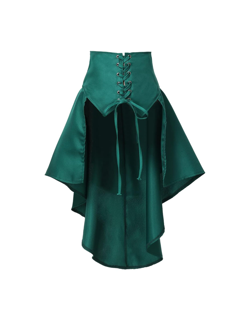 COSDREAMER Women's Steampunk Gothic High Low Skirt Victorian Bustle Skirt, M
