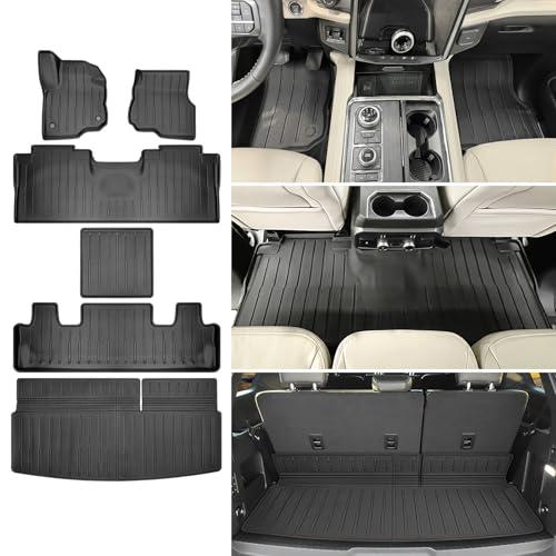 Utiiy Cargo Mat Floor Mat Fit for Ford Expedition 2018-2024 7-Seater Floor Liner Cargo Liner for 2024 Expedition Accessories(Cargo Mat+Floor Mat, 18-24 Expedition 7-Seater)