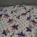 JOGAL Men's Flower Cotton Button Down Short Sleeve Hawaiian Shirt White Multicolor Small