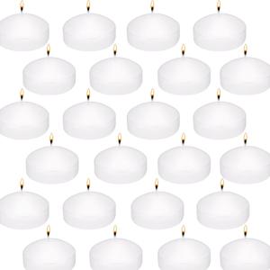 Floating Candles 24 Pack, 2 Inch Long Lasting Small Unscented White Floating Candle for Wedding, Birthday, Holiday & Home Decoration