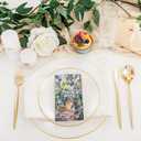 Rubtlamp 100 Pcs Clear Gold Plastic Plates, Hammered Party Plates, Clear Disposable Dessert Plates,Clear Gold Plates 7 Inch, Gold Plastic Dessert Plates Disposable For All Occasions