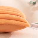 Uhomy Set of 2 Faux Fur Halloween Throw Pillow Cover Luxury Super Soft Fuzzy Striped Furry Pillowcase for Sofa Couch Bedroom Comfy Thick Fluffy Plush Cushion Cover 20x20 Inch Orange 50 cm