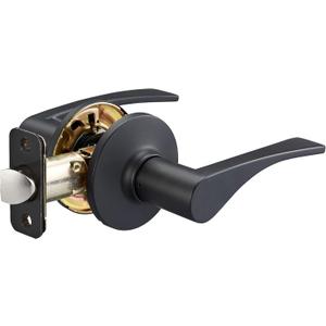 Amazon Basics Victorial Door Lever, Passage, Matte Black, 1-Pack