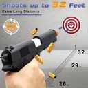 EagleGrove Soft Bullet Toy Gun with Shell Ejecting, Black Toy Pistol Guns with 50 Foam Bullets, Fake Prop Gun for Halloween Costume/Cosplay, Outdoor Shooting Game Toys Gifts for Christmas Birthday