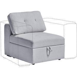 QHITTY Middle Module Seat for Modular Sofa Sectional Couch with Storage Armless Sofa Chair, Grey