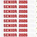 8 Pcs White Senior 2026 Sashes with Red Glitter Letters - Senior Sash Class of 2026, Graduation Celebration Cheer Sash, Class Competition Sashes, Graduation Party Supplies Favors, White and Red