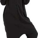 AMAMHAHAVA Cozy Black Cat Onesie Pajamas for Adults Halloween Costume One-Piece Cosplay Christmas Sleepwear (XX-Large)