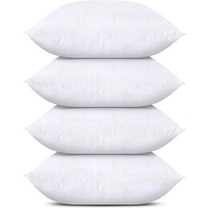 Utopia Bedding Throw Pillows (Set of 4, White), 18 x 18 Inches Pillows for Sofa, Bed and Couch Decorative Stuffer Pillow (18x18 Inch)