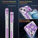 XIZYO Magnetic for iPhone 13 Case Floral Flower Cute [Compatible with MagSafe] Magnetic Ring Stand Clear Rose Women Girly Kickstand Shookproof Case 6.1 Inch-Purple