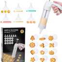 MAJCL Spritz Cookie Press with 12 Discs & 6 Piping Tips - Cookie Maker Kit for Baking Easy Cookies, Cheese Press & Sweet Decorations