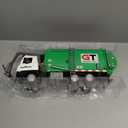 Garbage Truck Toys Metal Cab, Realistic Trash Truck Toys for Boys Kids with Lights and Sounds, Friction Powered Recycling Vehicles, Front Loader with Dumpster, 4 Trash Bins, 12"
