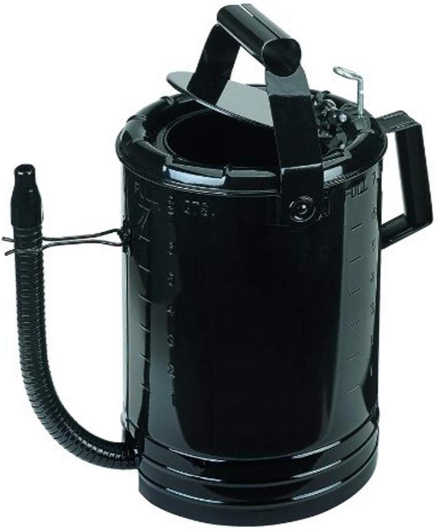 LUMAX LX-1536 Black 5 Quart Flow Control Measure Can with Flex Spout, Self-Locking Lid for Dust Free Operation, Thumb Operated Valve Controls Flow  Flip-Action Locks Valve Open
