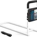 Bed Rails for Elderly Adults Safety - Adjustable Flat-Tube Design Bedrail for seniors with Storage Pocket and Non-Slip Handle for Getting in & out of Bed, hold up to 300LBs - Fits Twin Full Queen King
