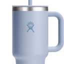 Hydro Flask Travel Tumbler with Handle, Lid and Straw - Insulated Stainless Steel in 32 Oz Surf Blue