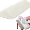 Recliner Leg Rest Cushion Sofa Footrest Pillow with Cover Half Moon Bolster Pillow Under Knee Pillow for Sleeping On Back Alleviating Pain, 19.7 x 8 x 3.5 Inch (Beige)